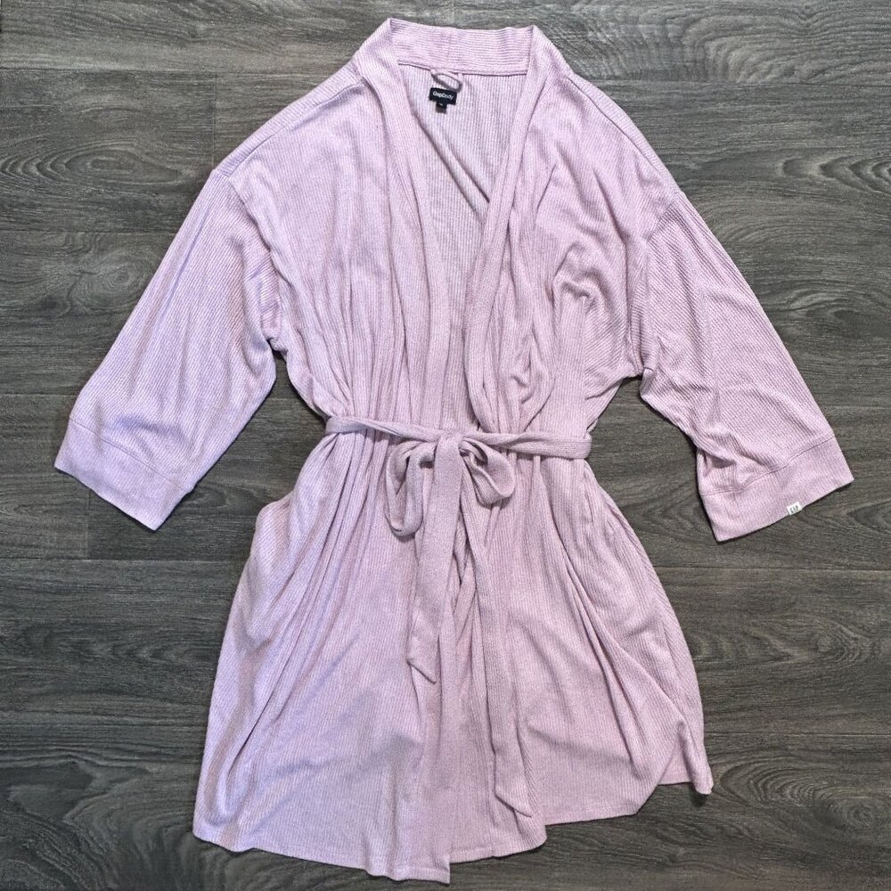 GAP GapBody XL Long Sleeve Ribbed Belted Robe Pink G1126XRDMA Loungewear - Picture 7 of 10
